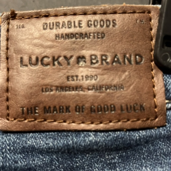 Lucky Brand Lolita Boot Cut Jeans Sz 10/30 Ankle Dark Wash White Denim - Picture 7 of 9